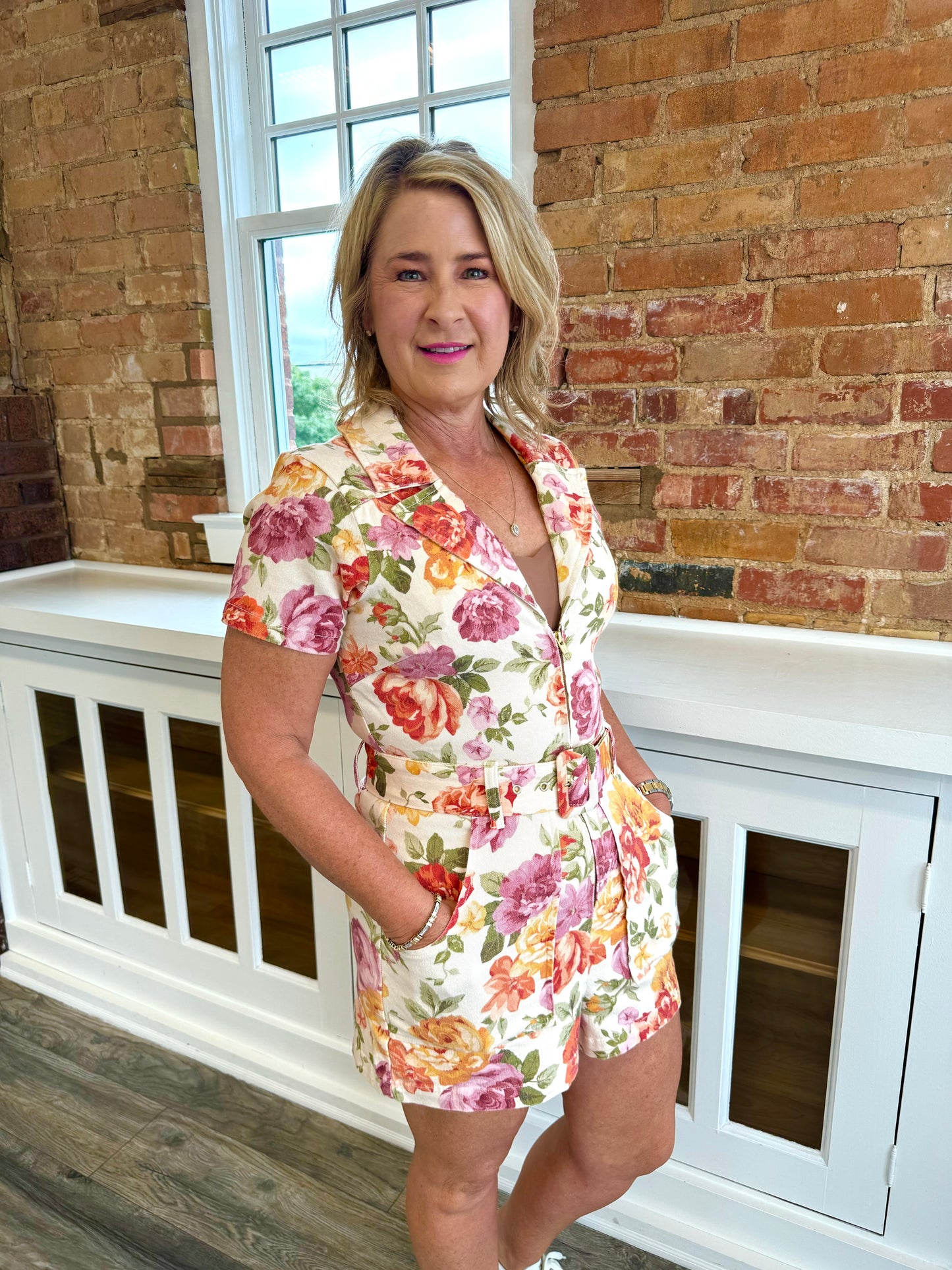 Outlaw Romper Ivory Hillside Floral