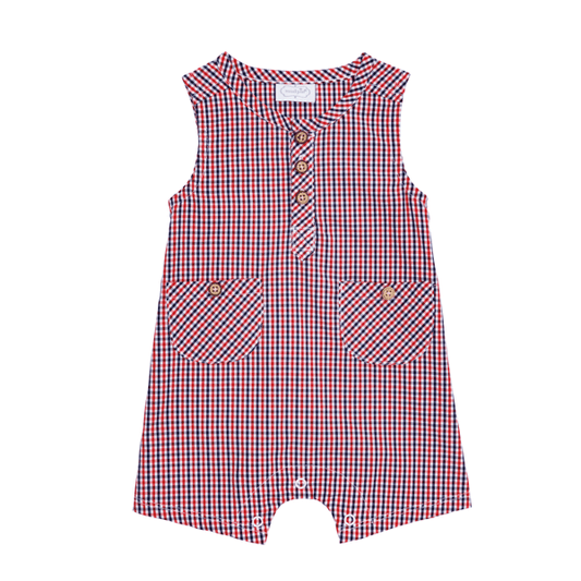 Gingham Romper Red/Navy