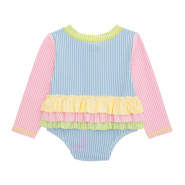 Ruffle Seersucker One-Piece Rash Guard