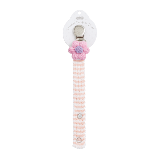 Crochet Pink Flower Pacy Clip