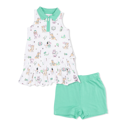 Country Club Dogs Polo Tennis Dress with Cartwheel Shorts