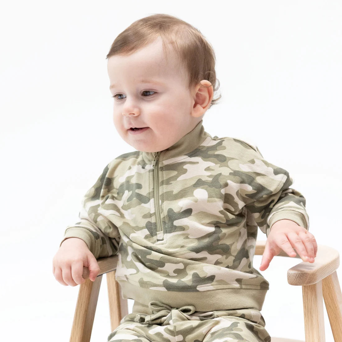 Camo French Terry  Half Zip Sweatshirt