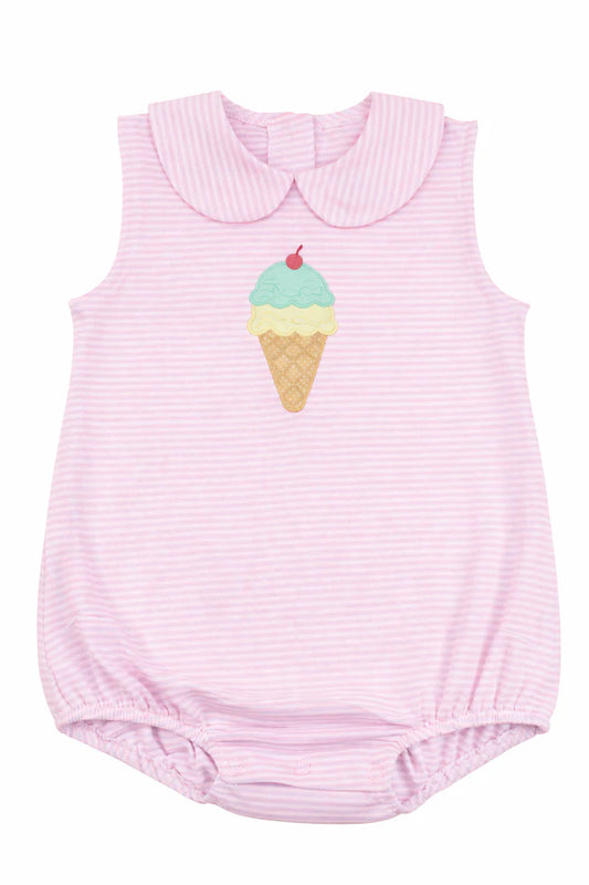 Girls Appliqué Ice Cream Cone Bubble