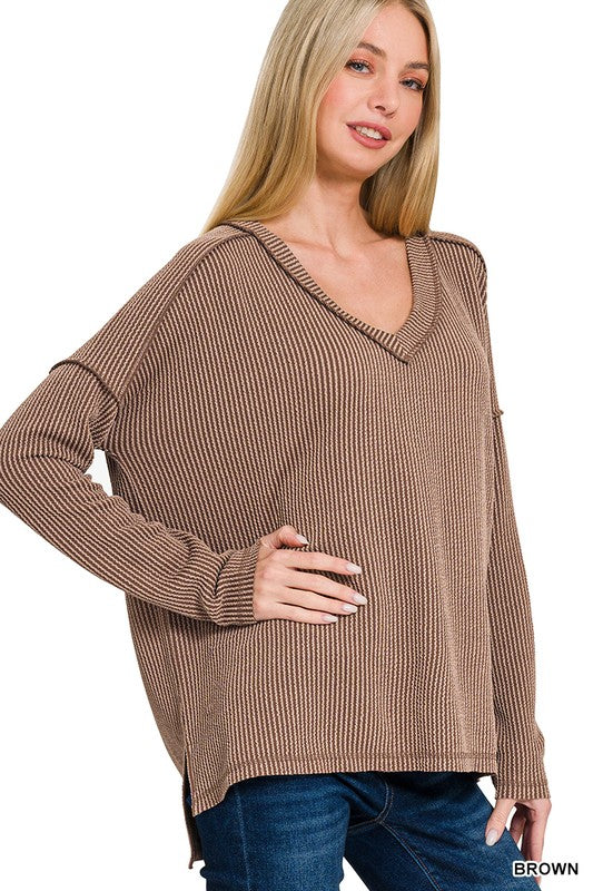 Ribbed Vneck top