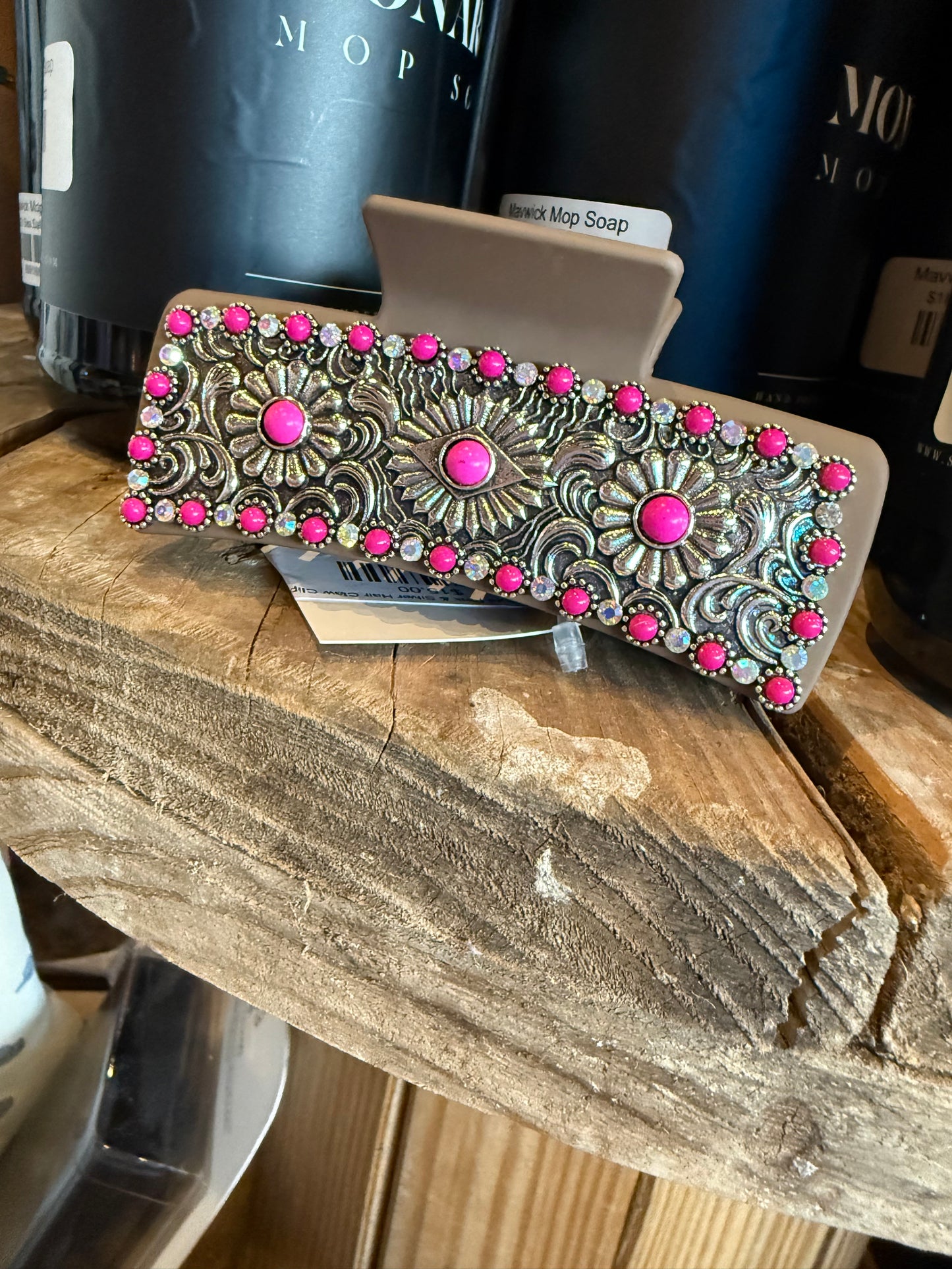 Tell Me More Pink & Silver Hair Claw Clip