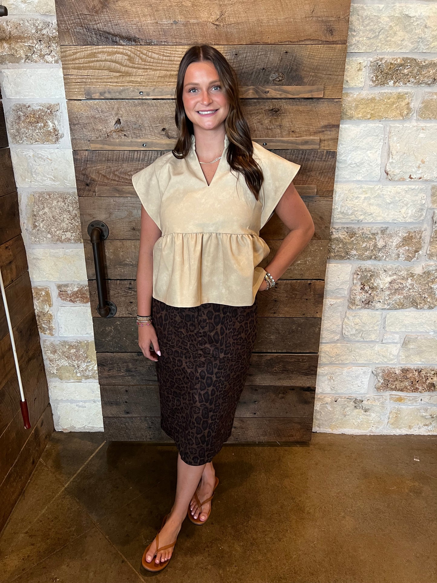 Leopard Skirt Mid Length
