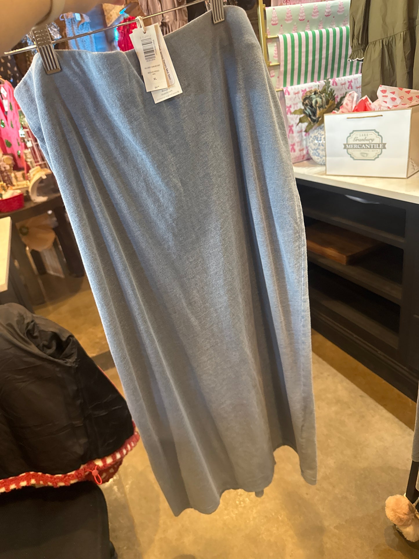 Gail Jersey Denim Midi Skirt