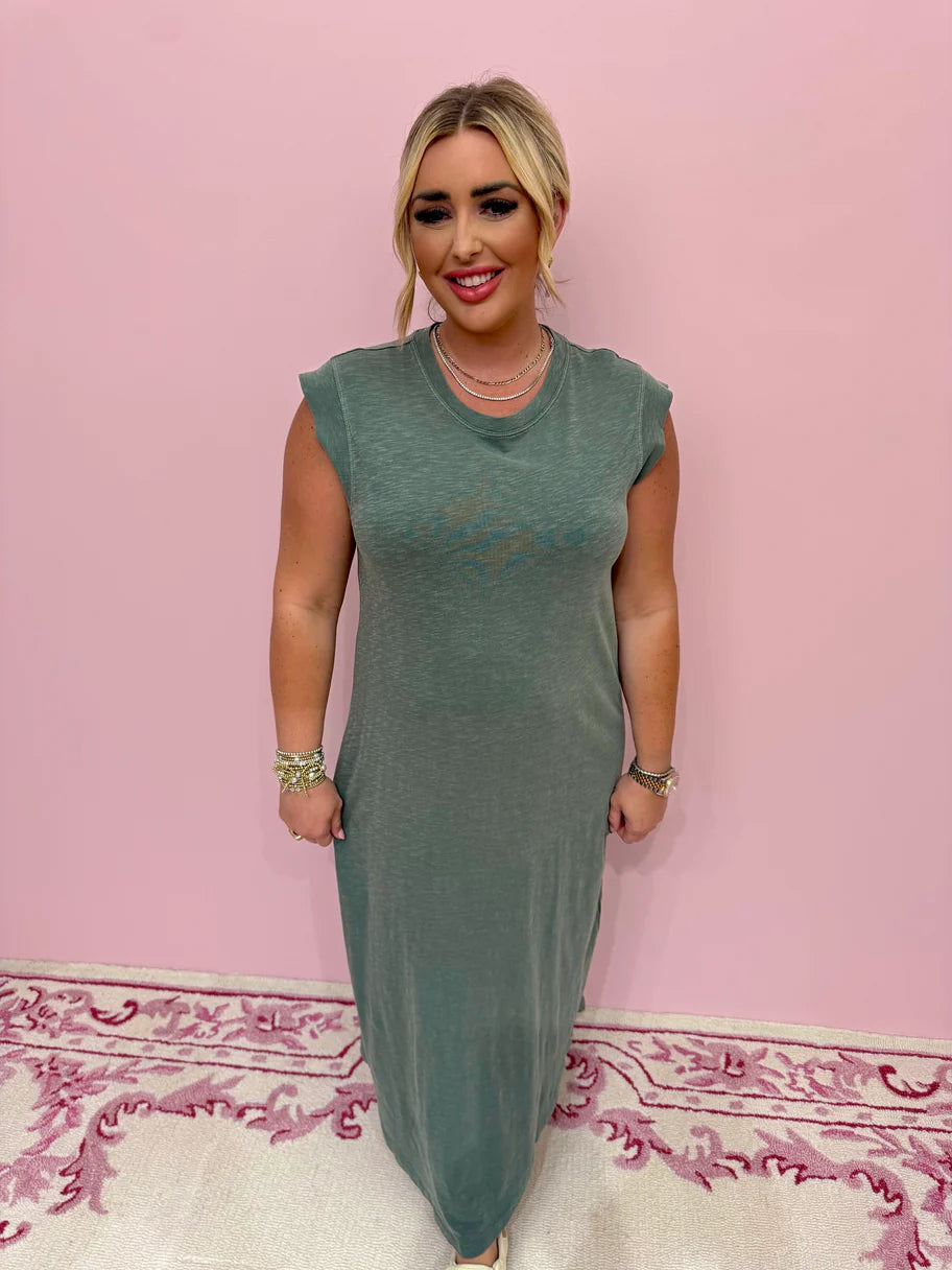 Calabasas Midi Dress Hunter Green