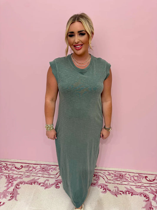 Calabasas Midi Dress Hunter Green