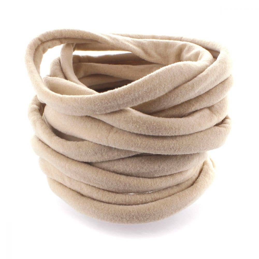 Solid Grosgrain Bow on Nylon Headband: Yellow / 3 inch