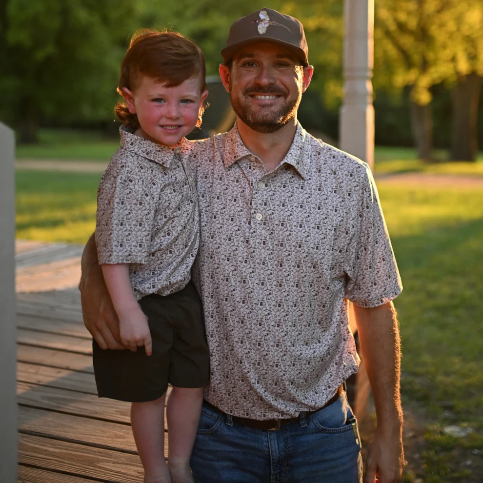 Mens Brown Wild West Performance Polo