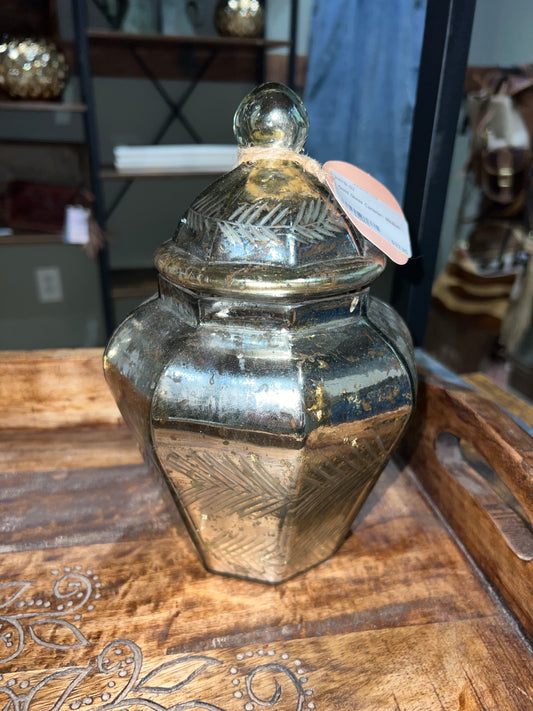 Gold Glass Canister