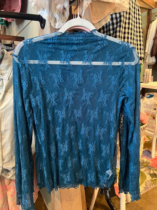 Teal Lace Mesh