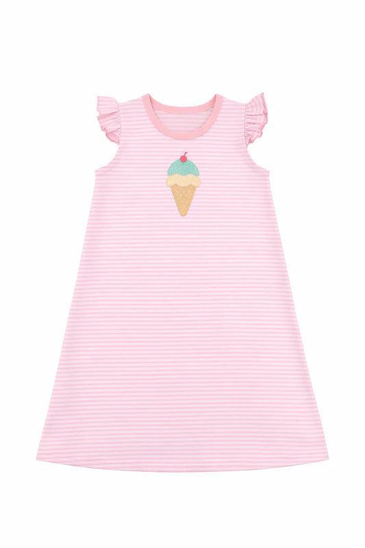 Girls Applique Ice Cream Cone Dress