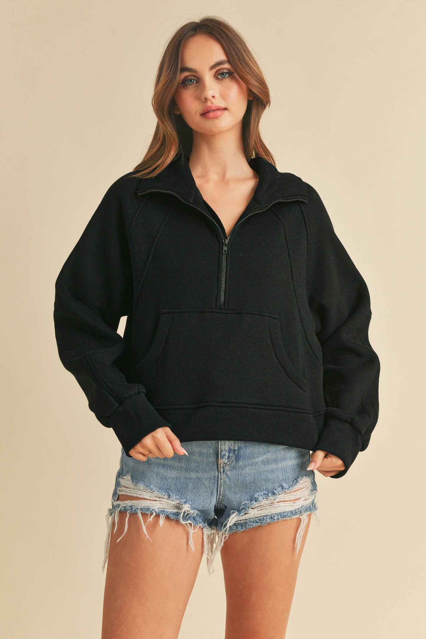 950CK Dove Funnel Neck Half Zip: S / Pullover / Lavender