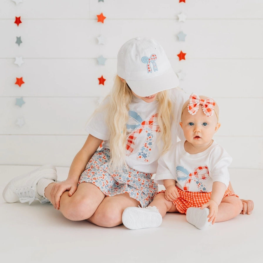 Patchwork Bow Patch Short Sleeve Romper