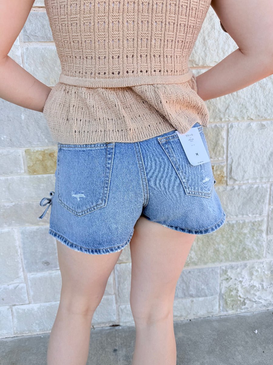 Luna High-Rise Side Tie Shorts