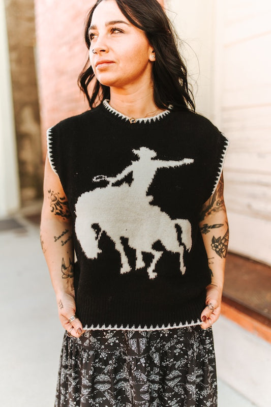 Black Horse Sweater Vest