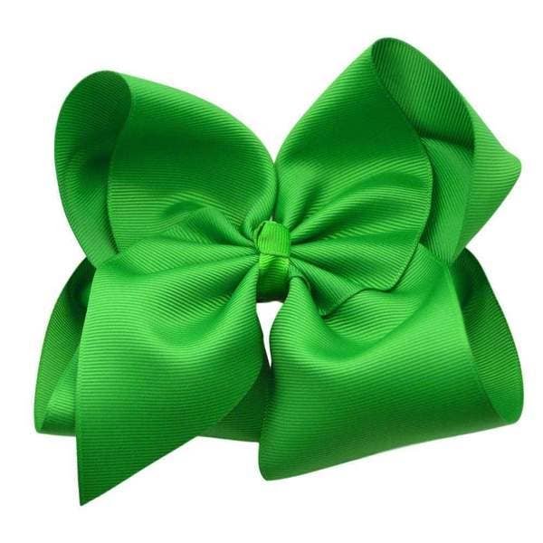 6 inch Solid Grosgrain Bow/French Barrette