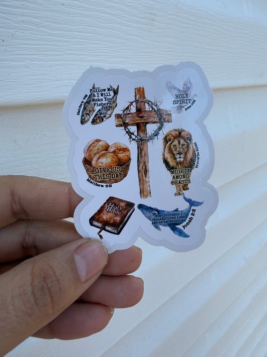 Give Us This Day Cross Sticker