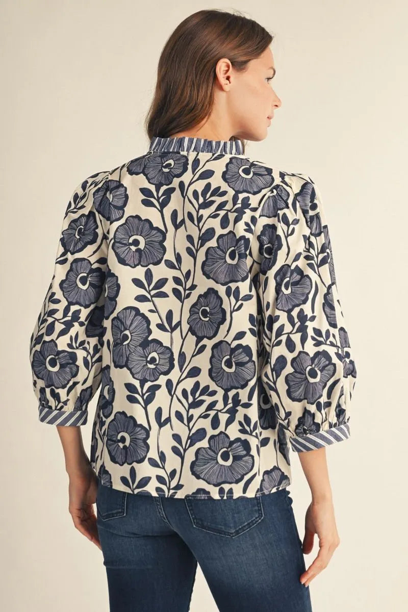 V Neck Floral Top