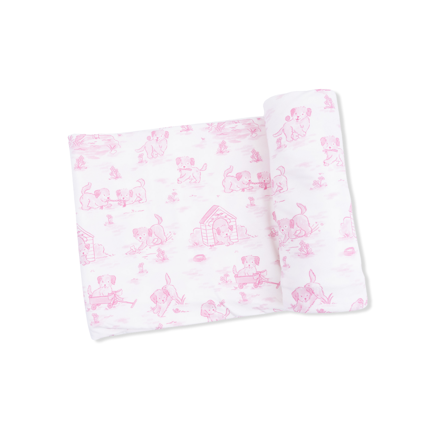 Puppy Toile Swaddle Blanket