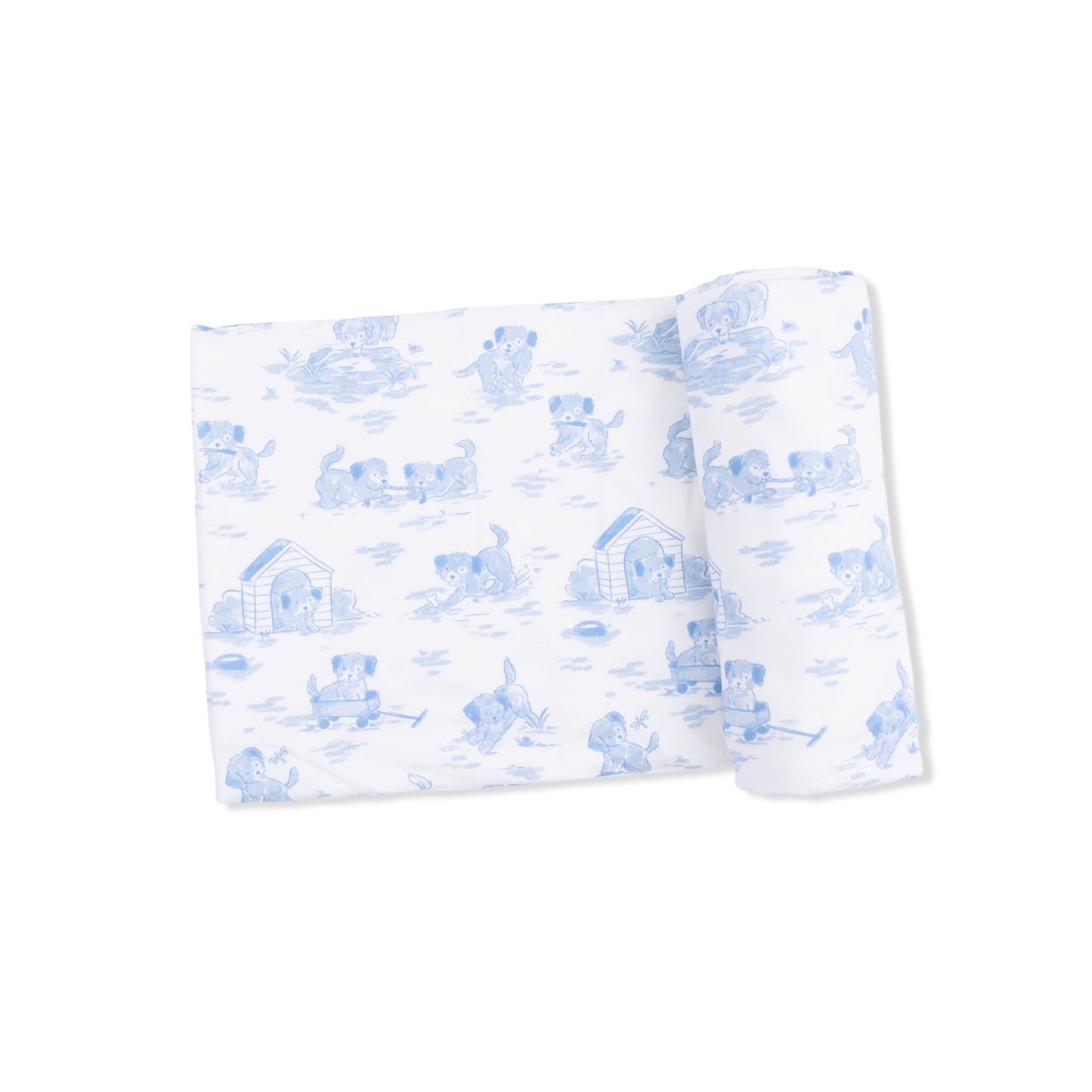 Puppy Toile Swaddle Blanket