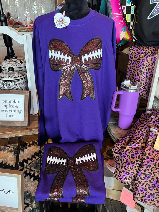 Sequin Bow Crewneck