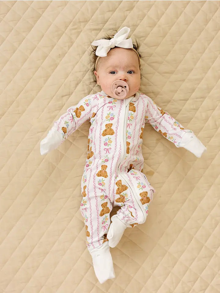 Bamboo Zip Romper- Honey Bear
