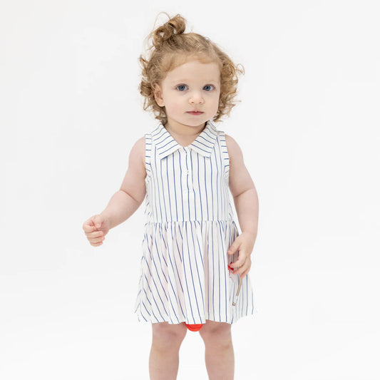 Baseball Stripe  Polo Tennis Dress