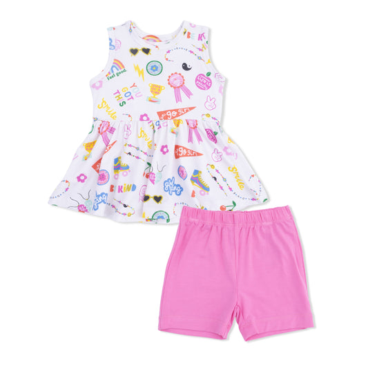Girl Power Peplum Tank and Bike Shorts
