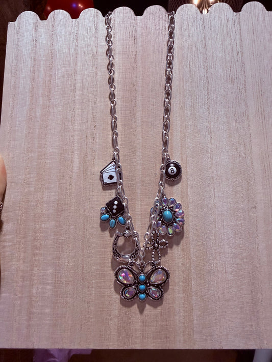 Spread Your Wings Turquoise & Rhinestone Western Necklace