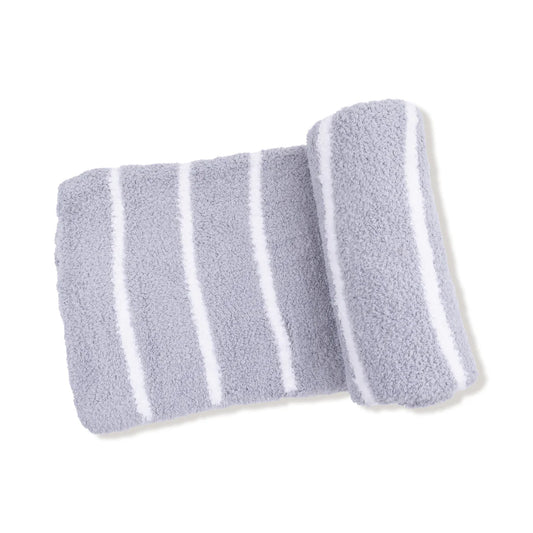 Grey & Ivory Stripe Stoller Blanket