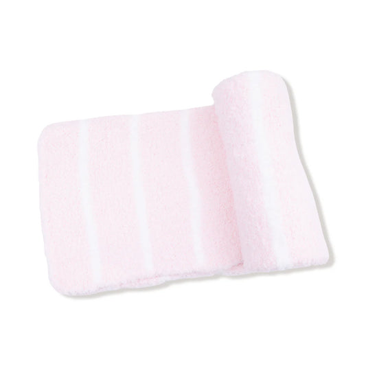 Pretty Pink & Ivory Stripe Stroller Blanket