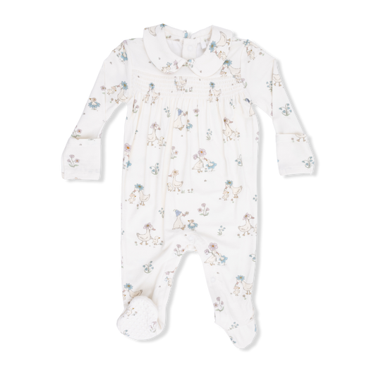 Flower Ducklings Smocked Romper