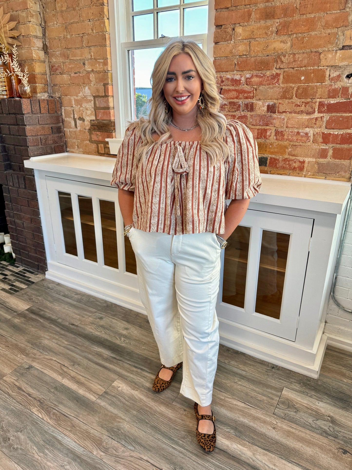 Kori Striped Top - Rust