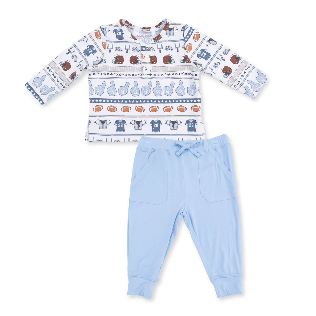 Football Stripe  Long Sleeve Henley and Jogger