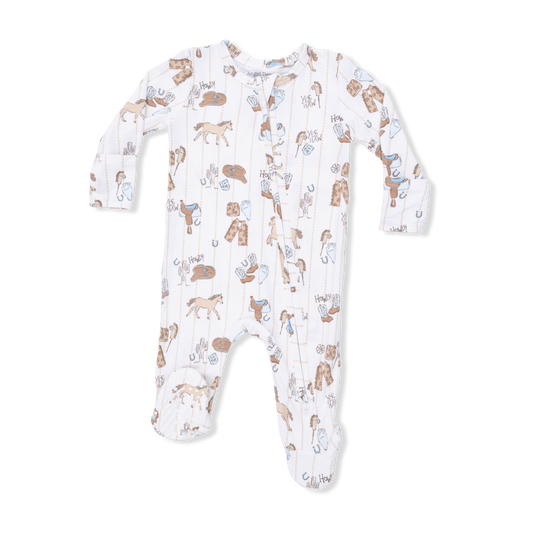 Cowboy Nursery Double Zipper Footie
