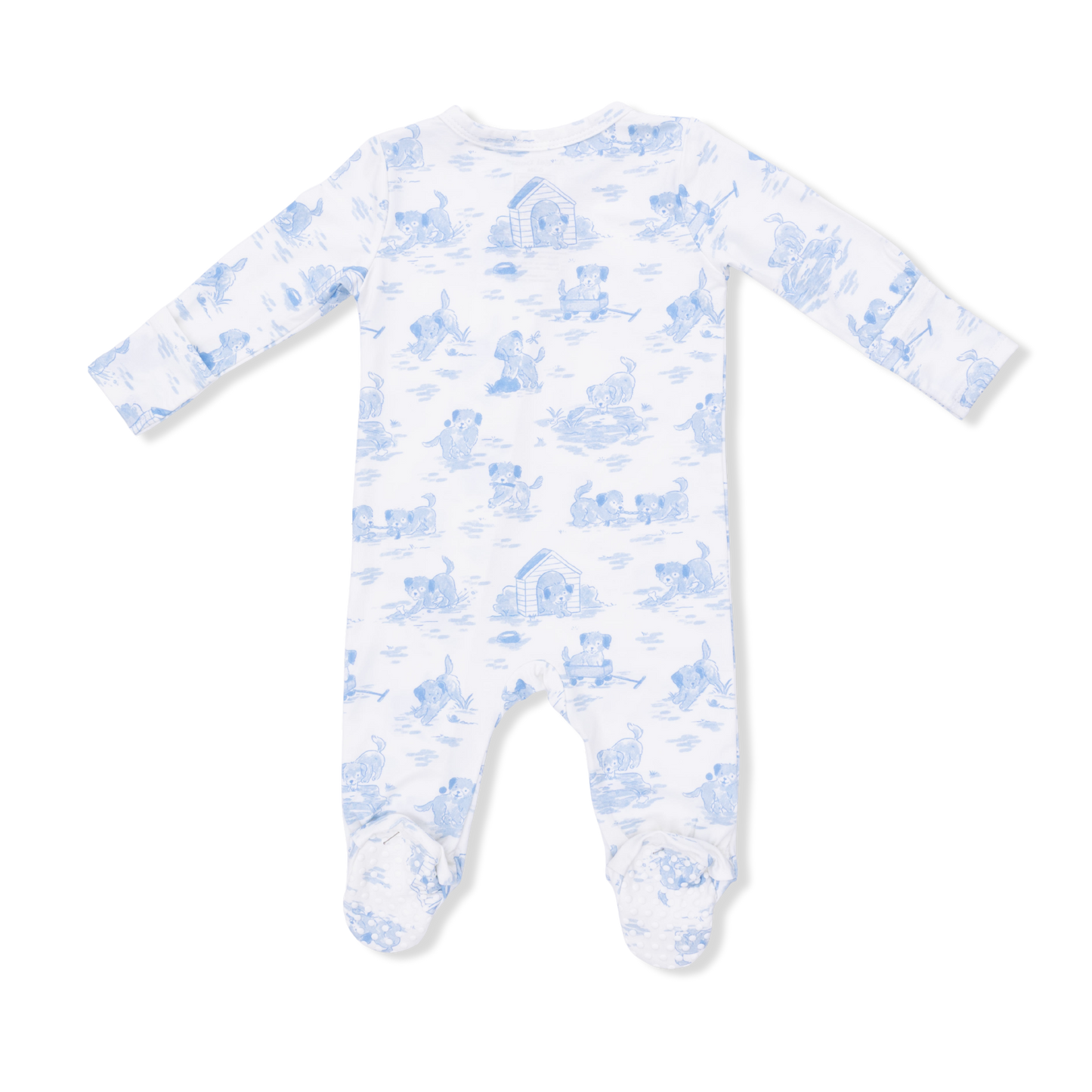 Puppy Toile Blue Footie