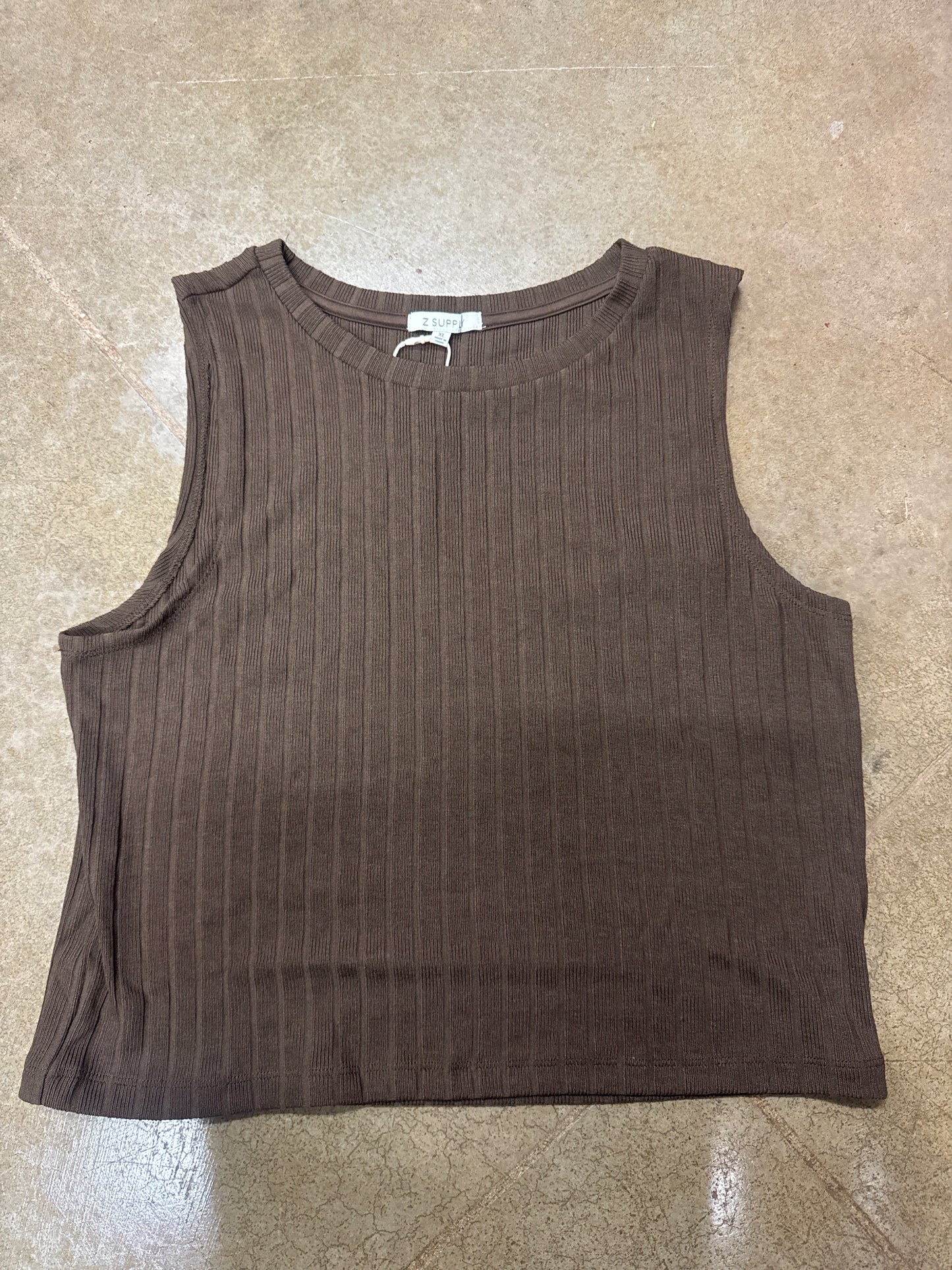 Lorraine Rib Tank – Dark Chocolate
