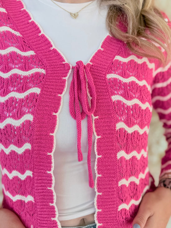 Jodey Boho Striped Crochet Cardigan
