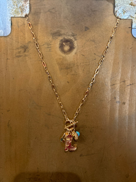 Wild West gold toggle necklace