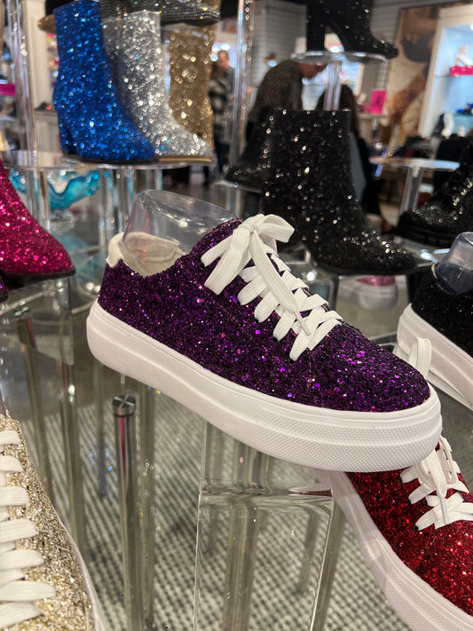Purple Glitter platform Sneaker