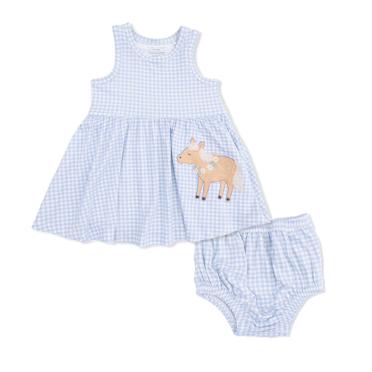 Horse Applique Tank Dress with Bloomers