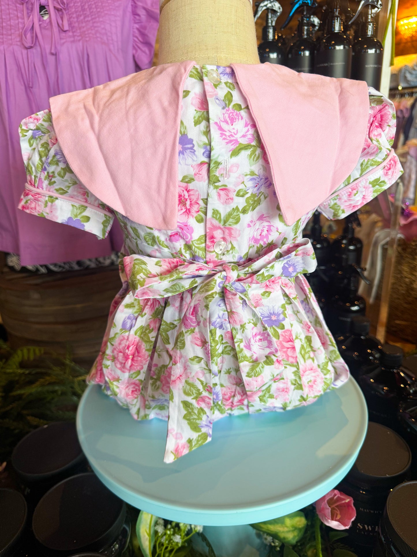 Big Pink Bow Smocked Dress