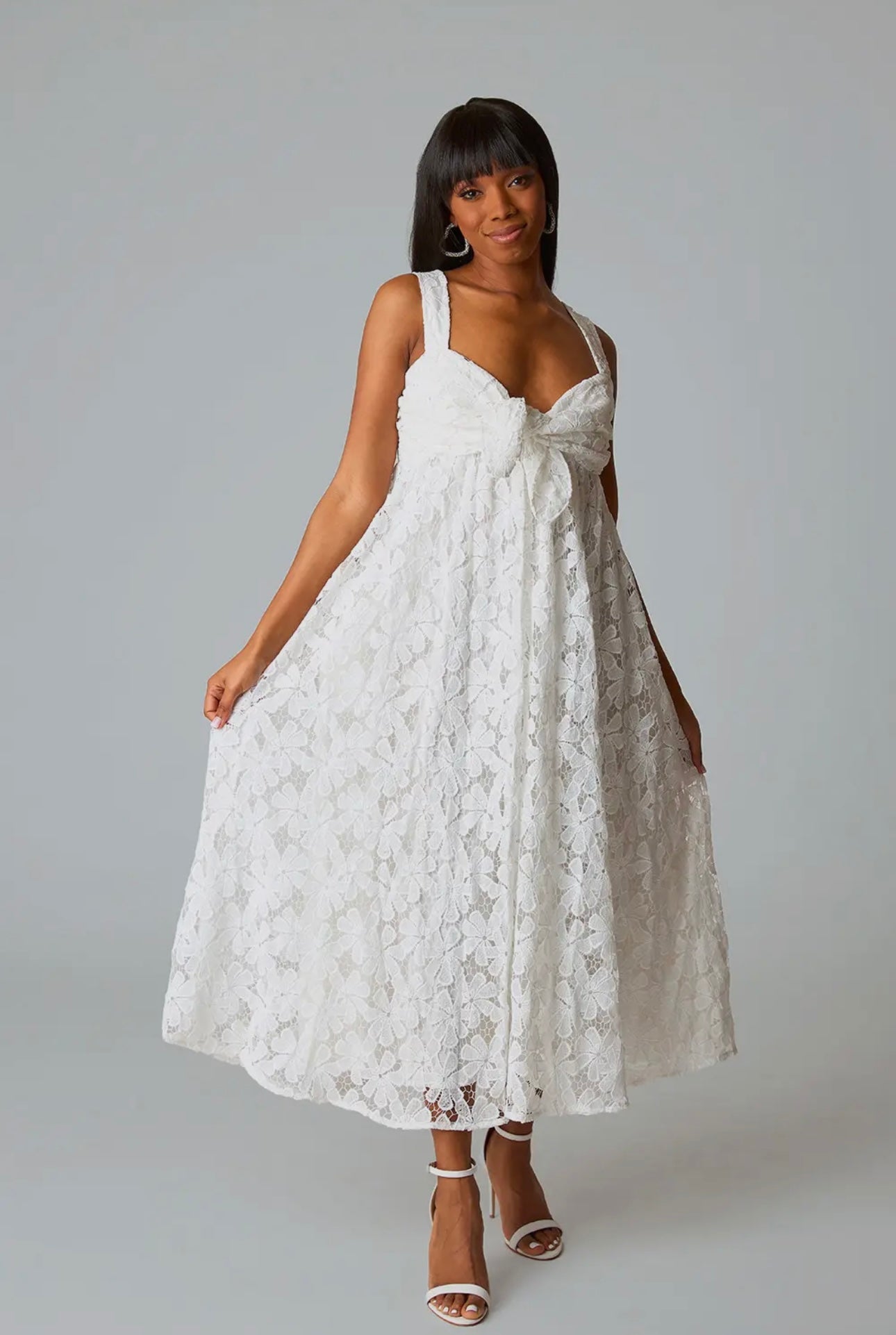 White Floral Eyelet Dress