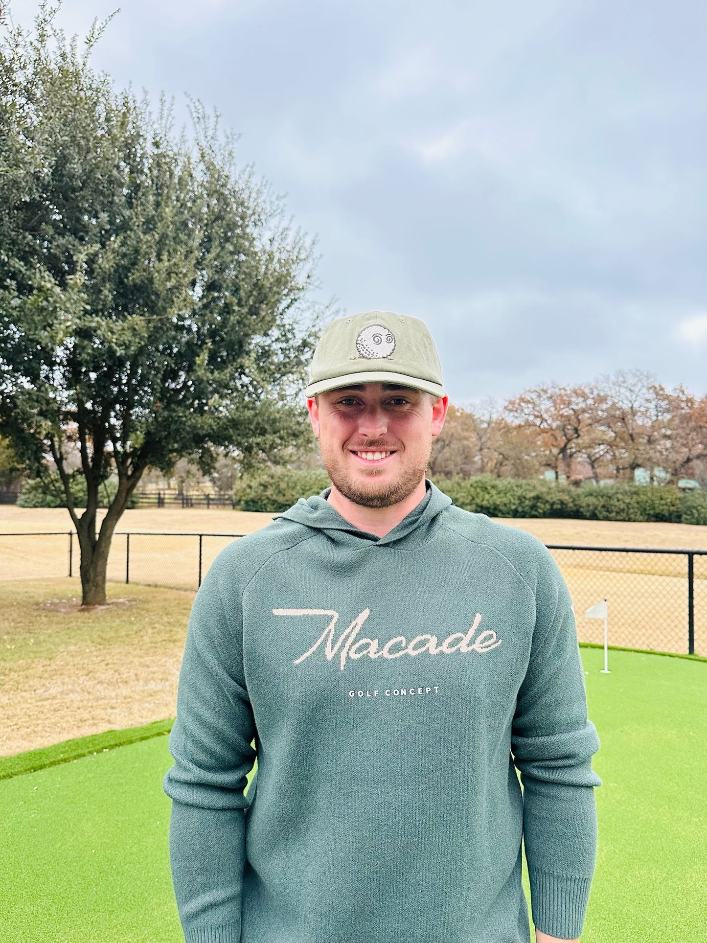 Mens Signature Knit Hoodie Green