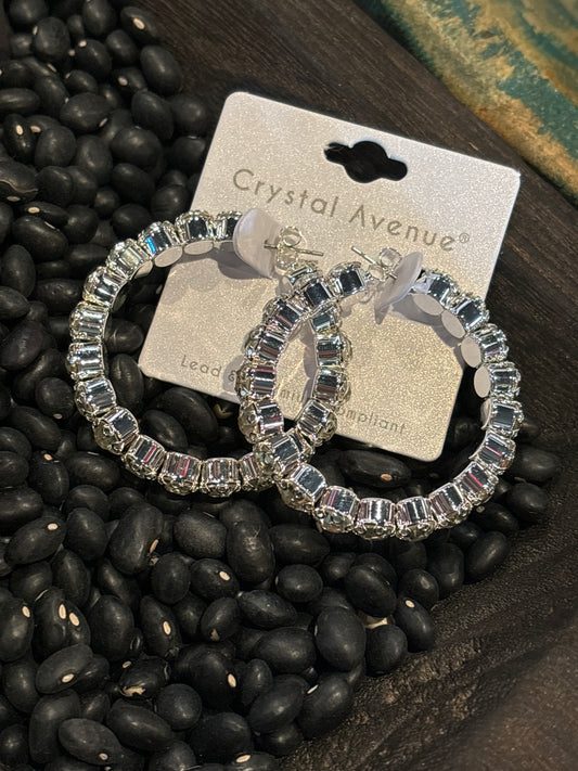 Rhinestone hoop earrings