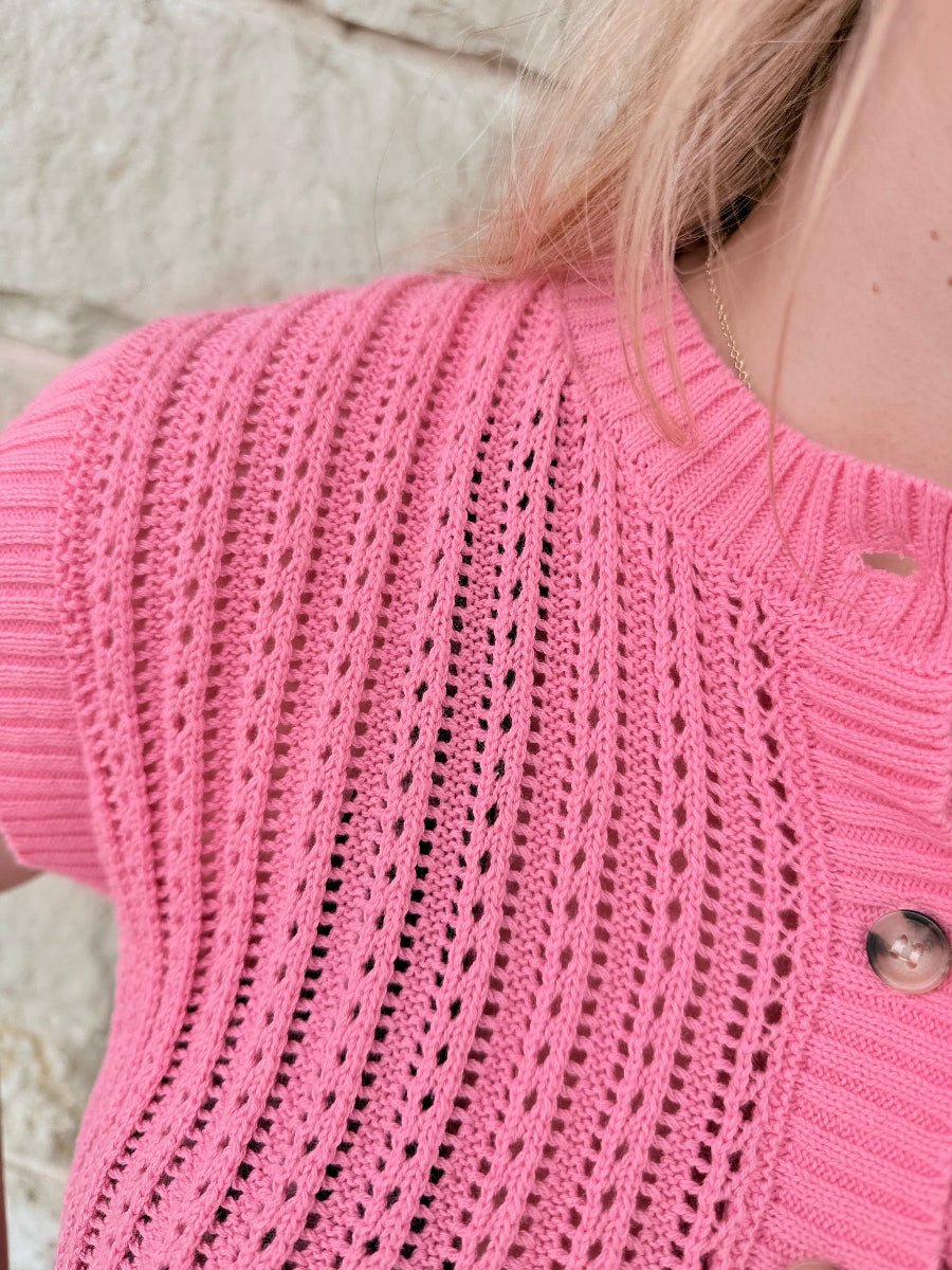 Luna Ribbed Knit Button-Front Sleeveless Top