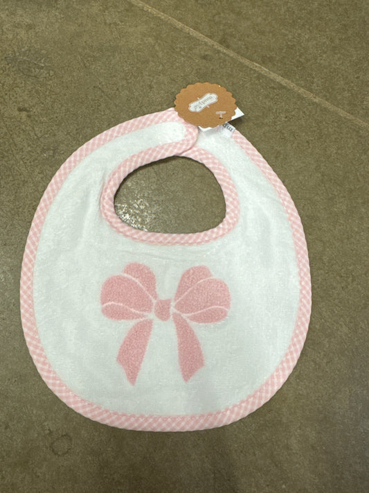 Pink Boucile Bow Bib
